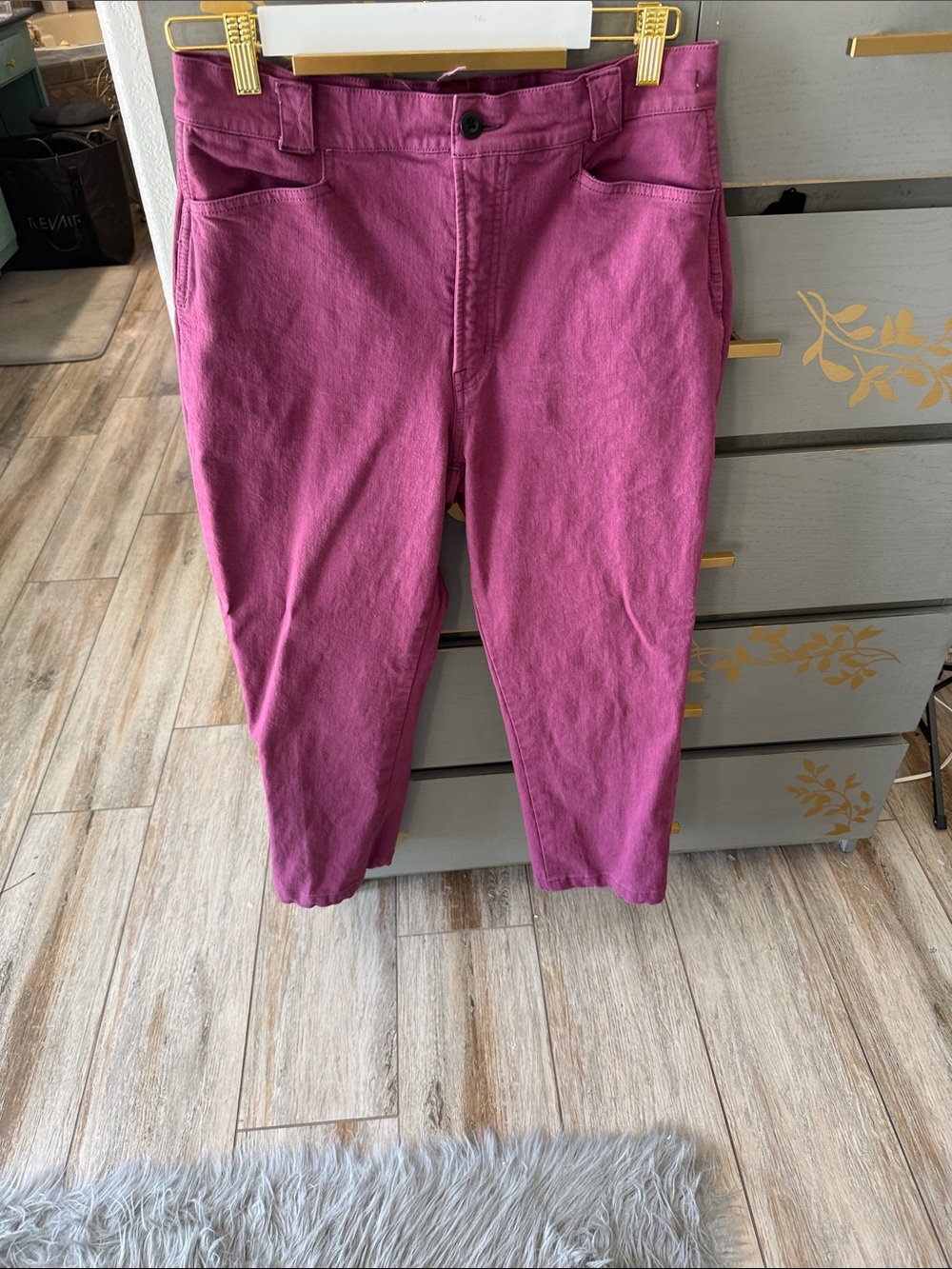 Madewell Magenta Cropped High-Rise Jeans
